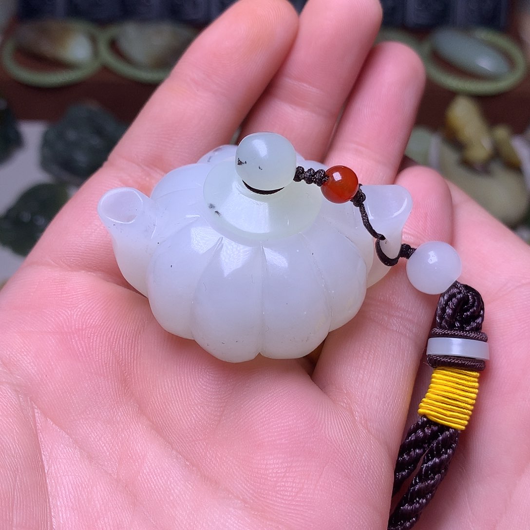 未镶嵌岫玉岫玉手把件八**丑