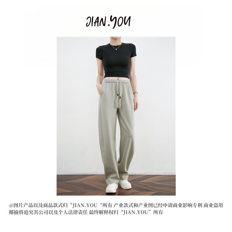 「休闲卫裤」2025早春新款女装时尚百搭舒适休闲阔腿裤AO-K1599