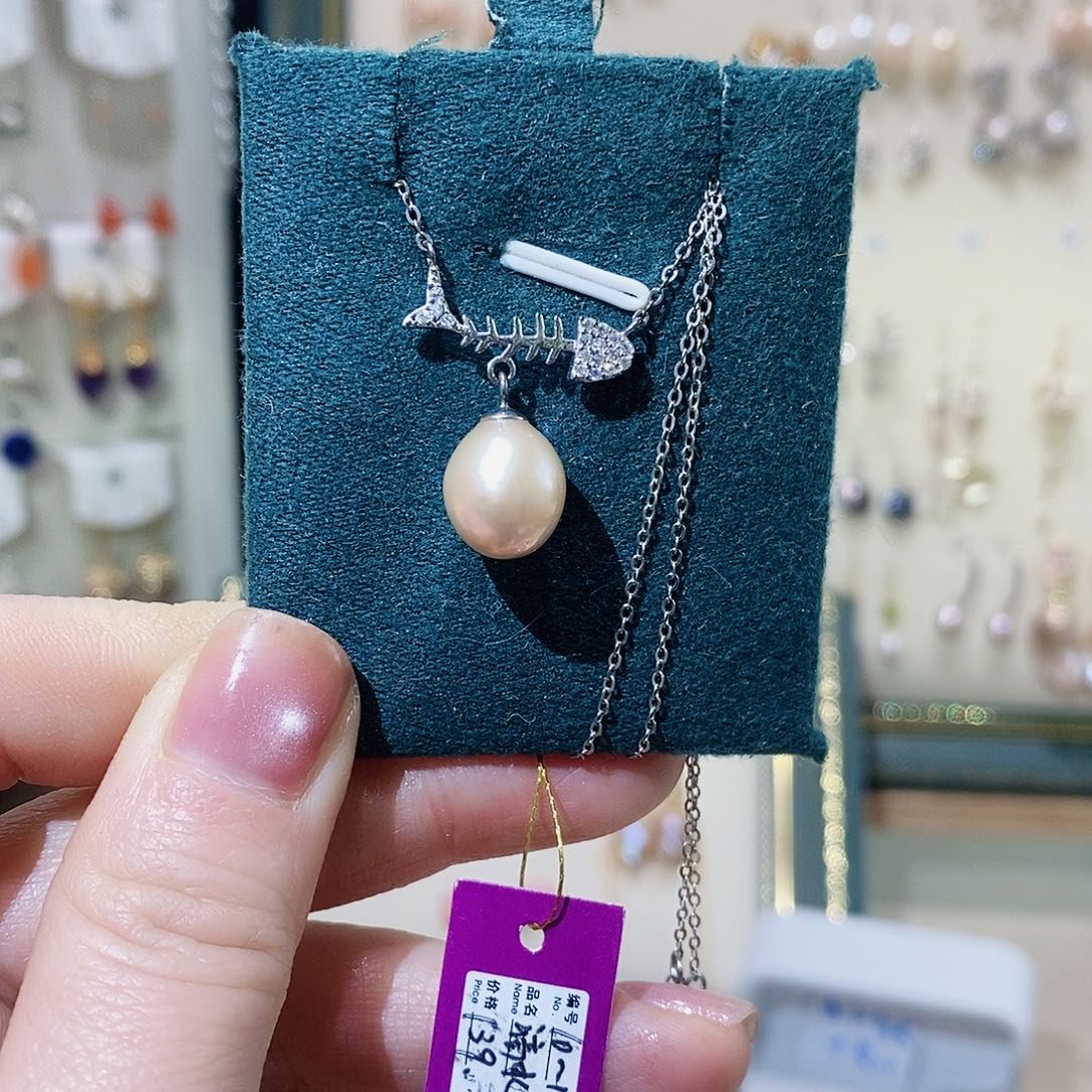 耳饰银S925镶嵌淡水珍珠