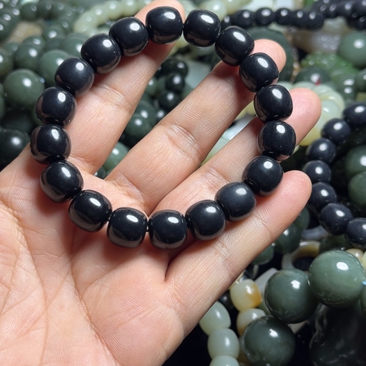 和田玉手串未镶嵌零*点14老行