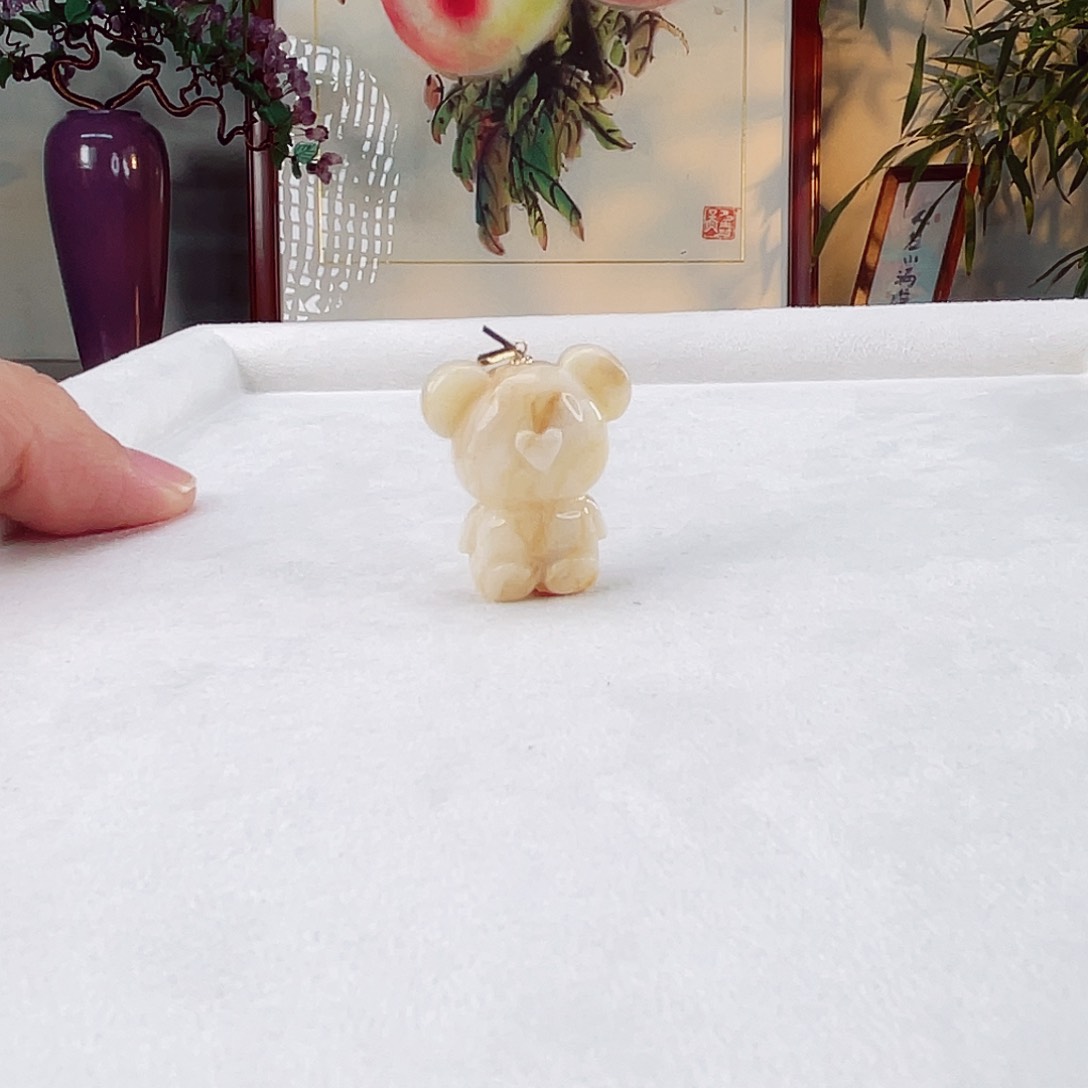 蜜蜡颈饰18K金镶嵌浅**沫蜜蜡