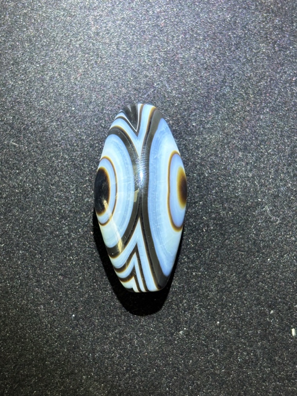 黑白蜻蜓两眼纯手工打磨玛瑙珠