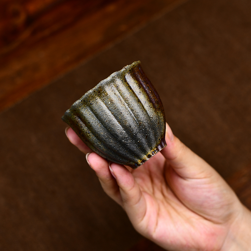 全手工本山段泥柴烧菱花杯85ml/ 菱花阔口杯90ml/菊瓣高足杯110ml