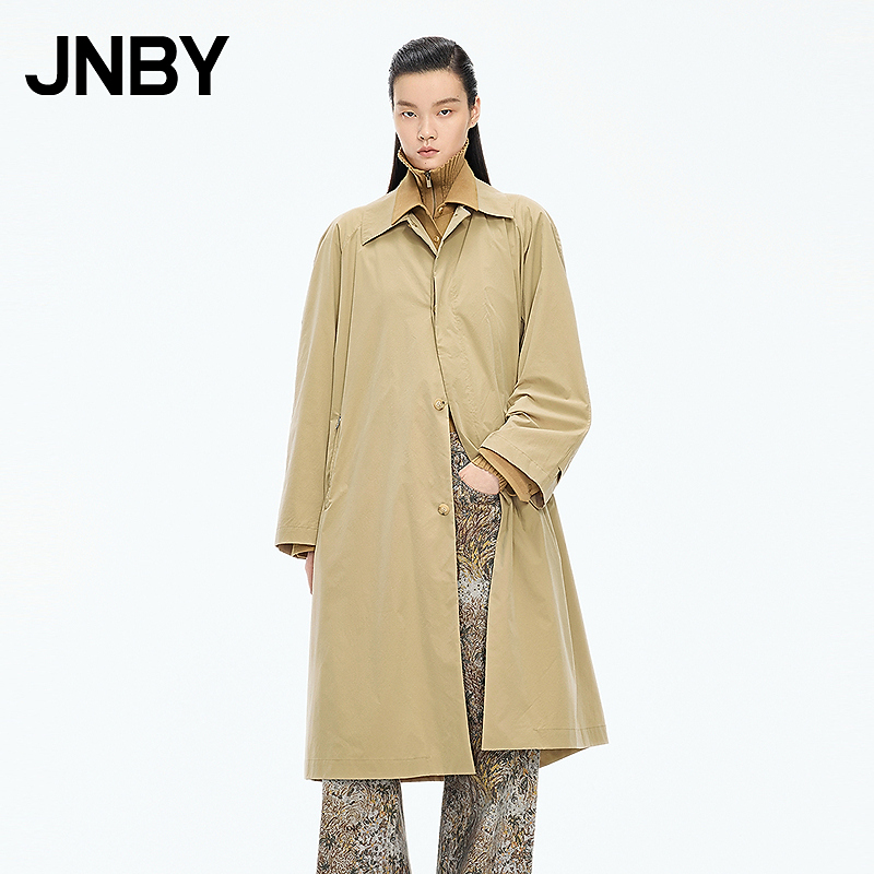 【商场同款】JNBY/江南布衣25秋新品风衣翻领宽松长袖5P8913430