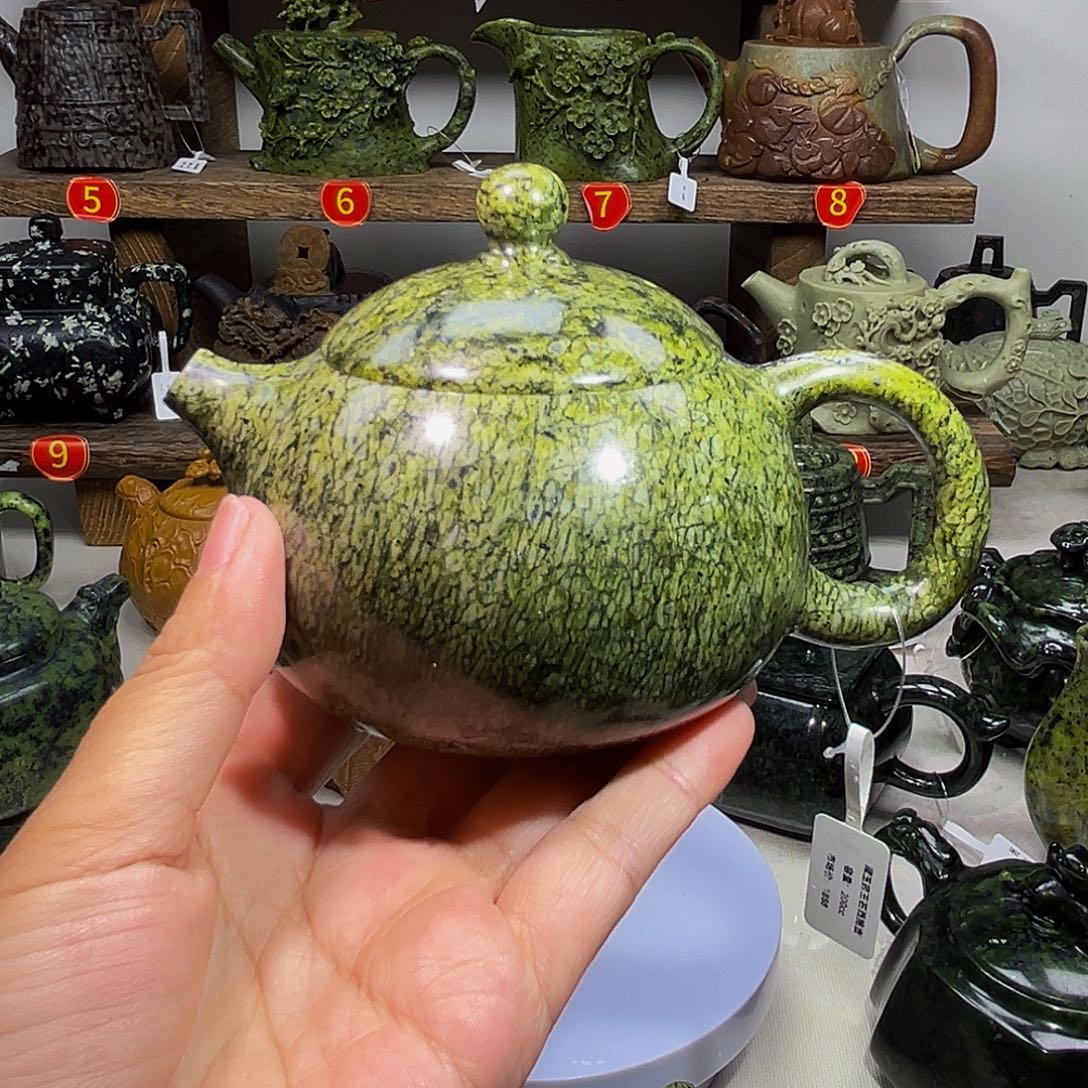 石材藏玉药王石西施壶220c