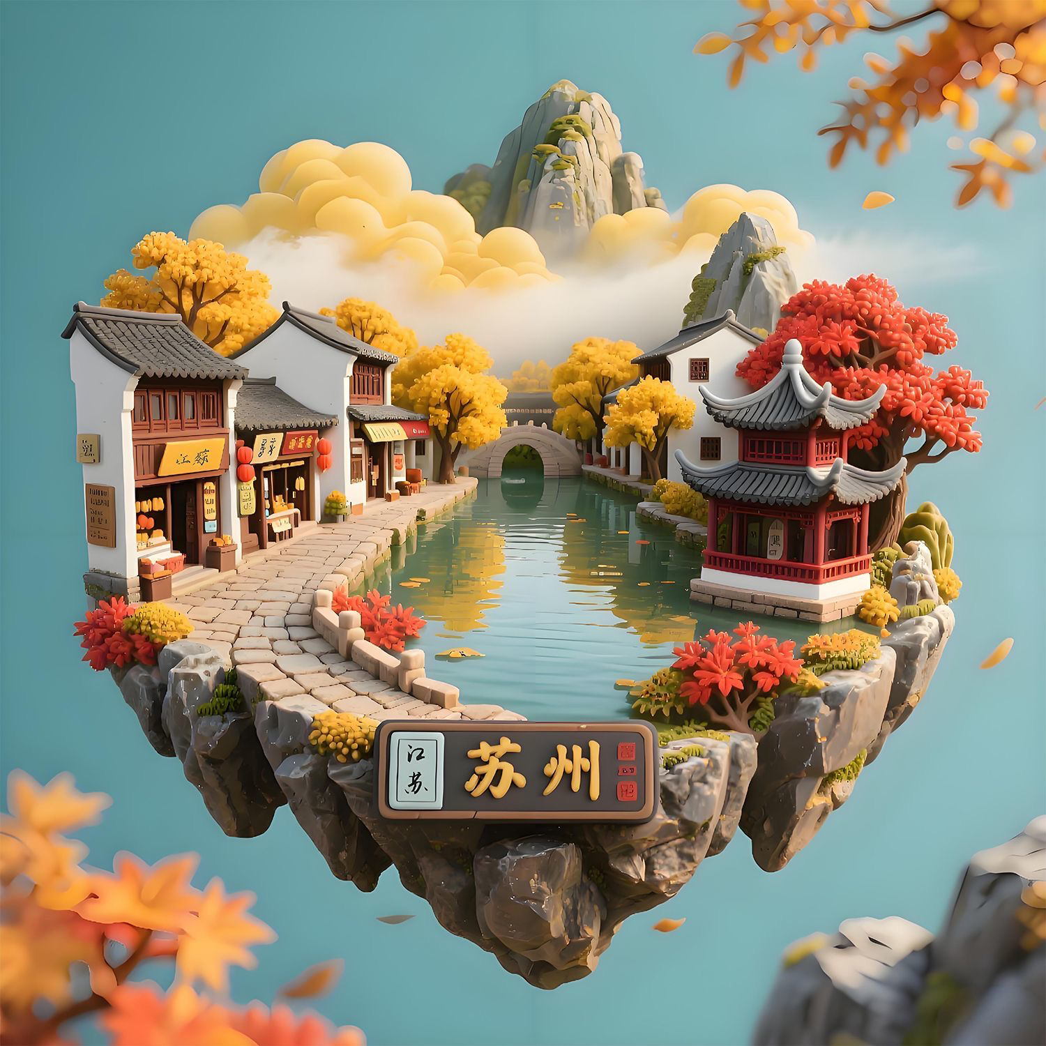 江苏金属冰箱贴江南水乡旅游景点园林文创意礼品