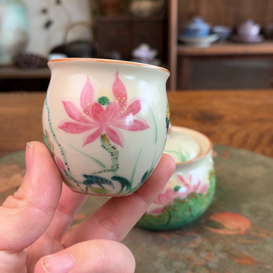 杯柴烧手工手绘陶瓷