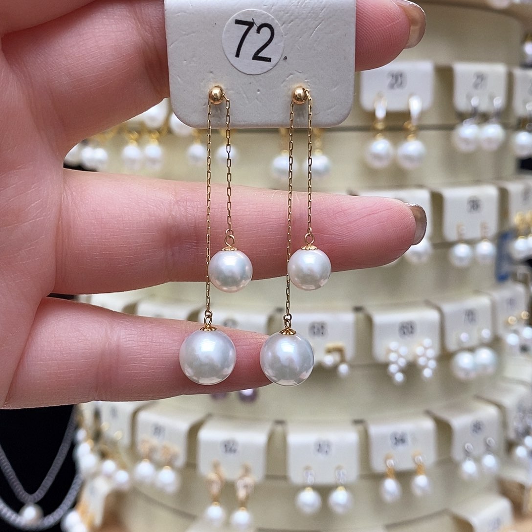 淡水珍珠耳饰18K金镶嵌