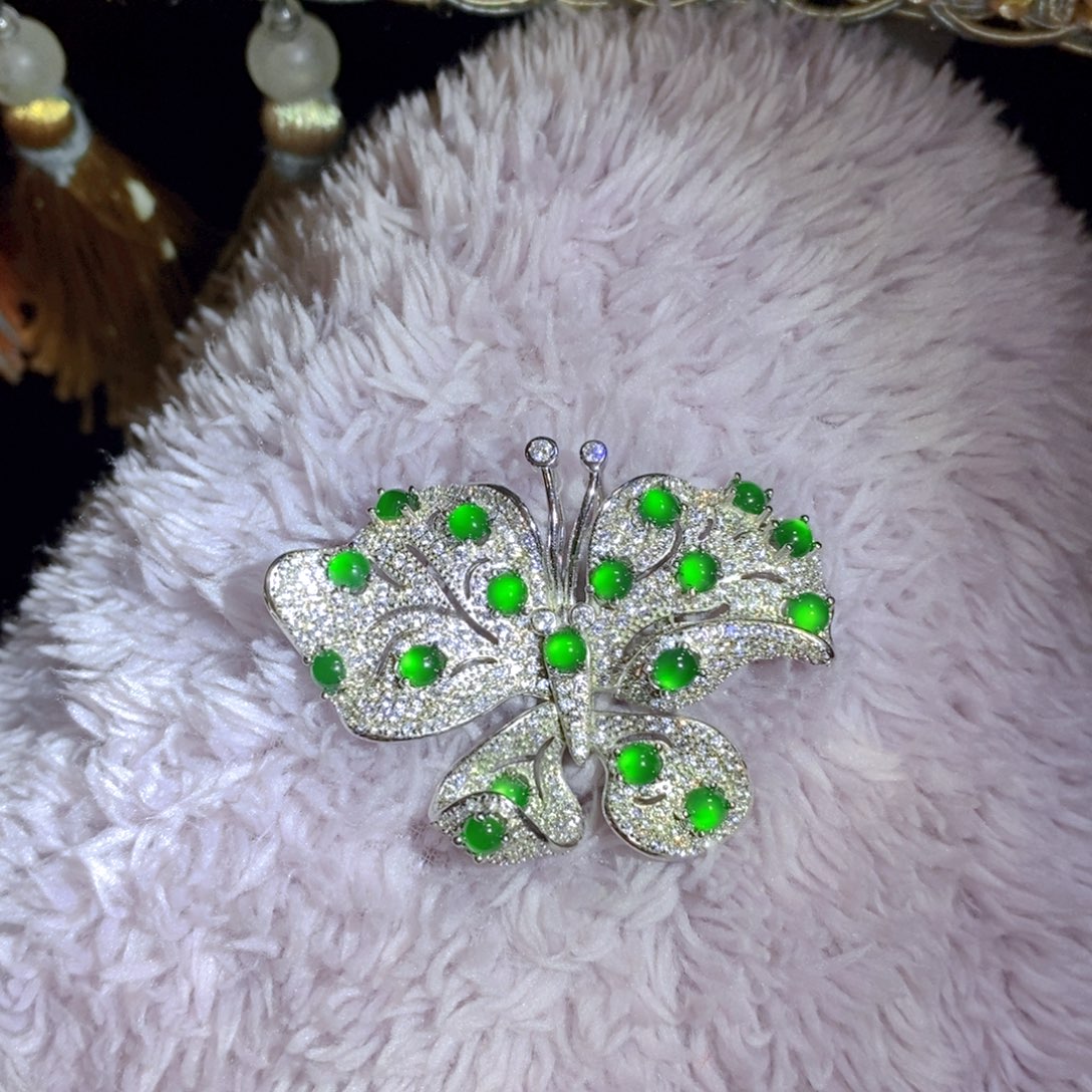 翡翠颈饰银S925镶嵌天然翡翠