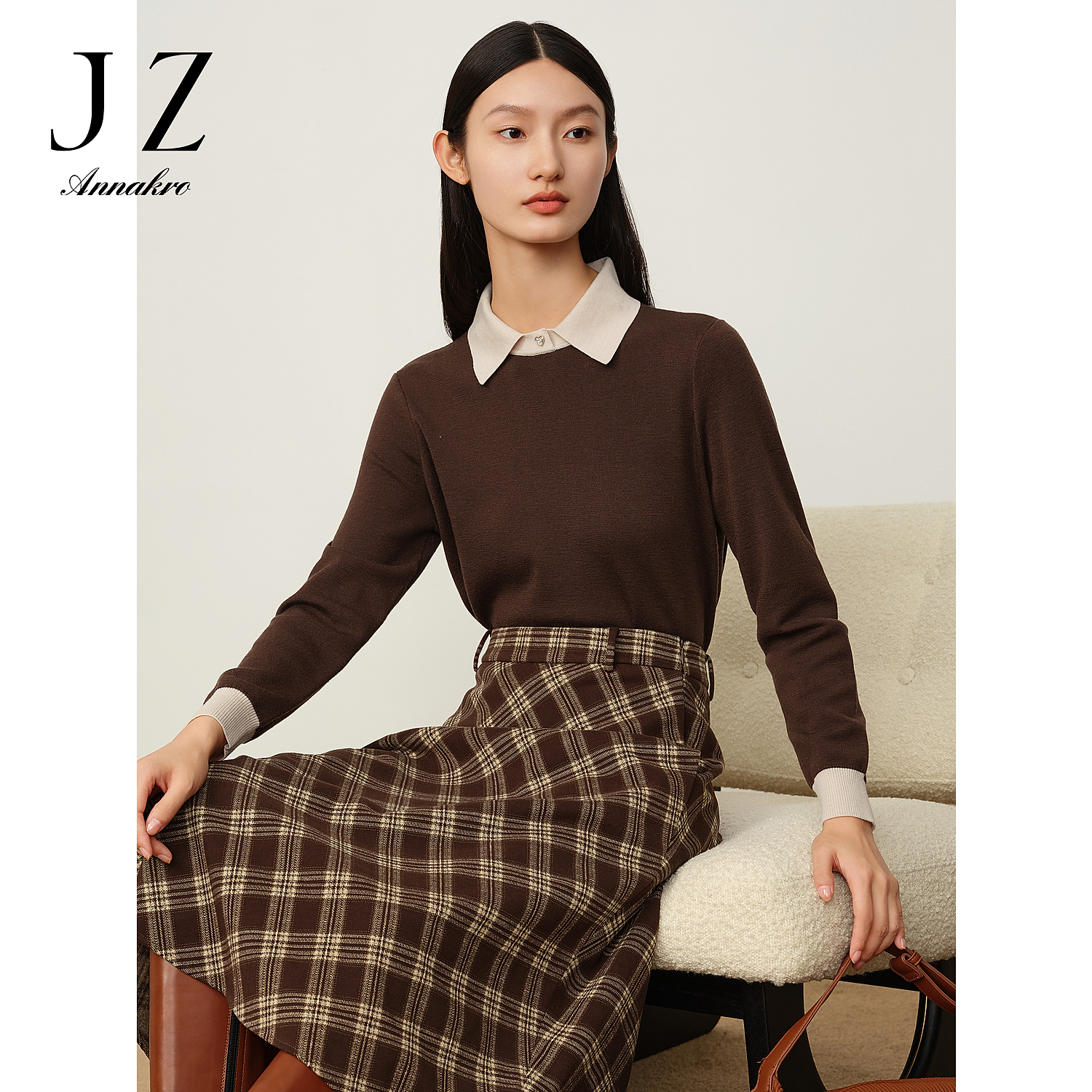 【KK专属】玖姿·安娜蔻JTDD31062针织纯羊毛长女冬季款