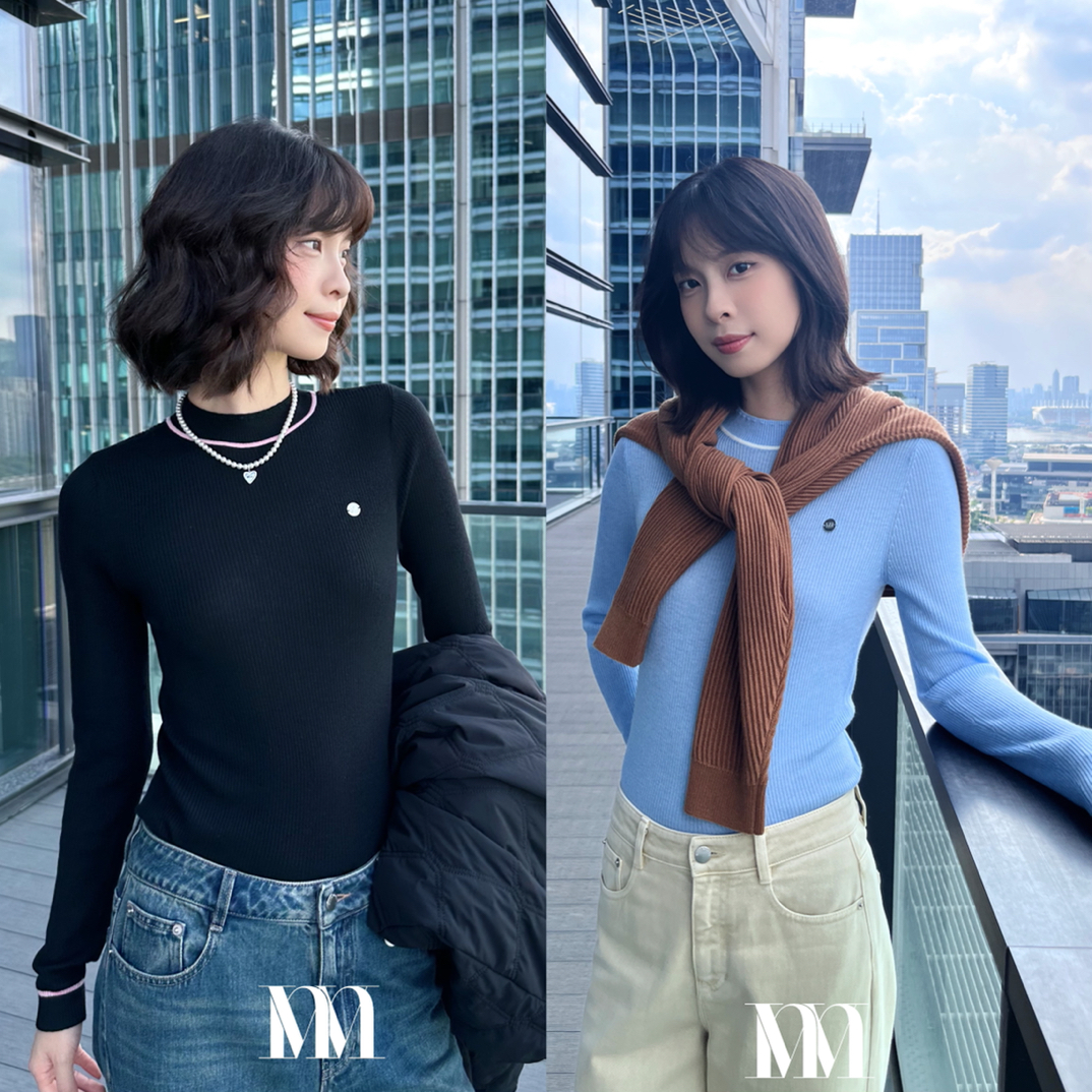 mithworld / 沵媞 经典双色长袖针织