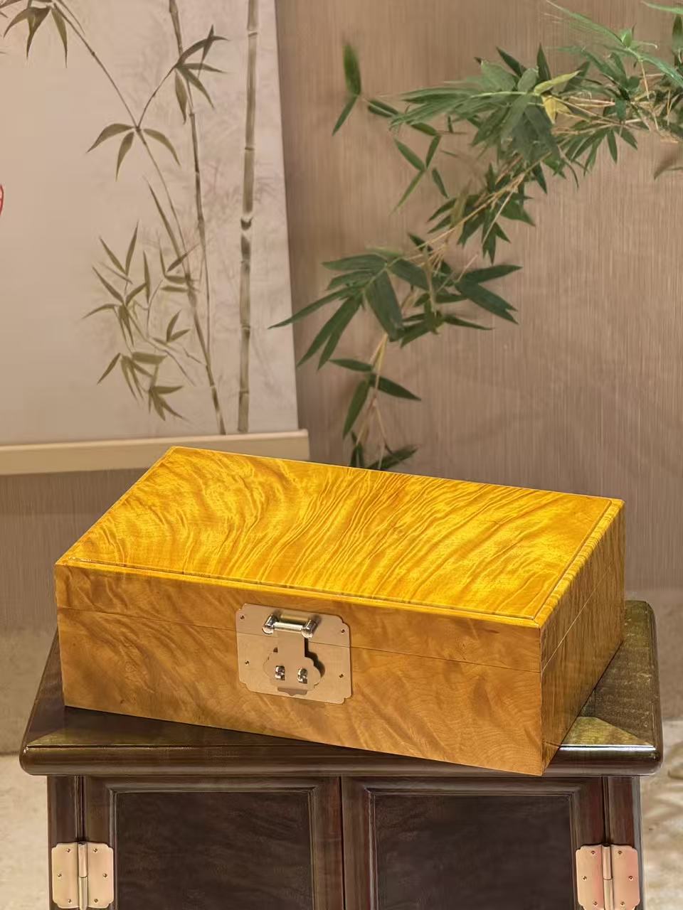金丝楠满水波大号文玩珠宝盒30*18*10(多样性发一件）