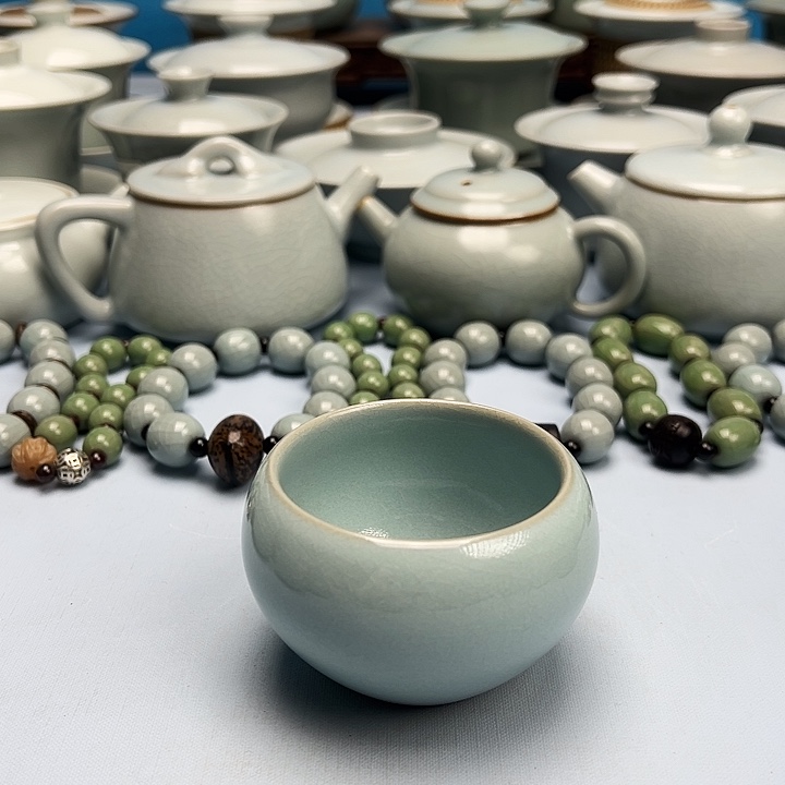 杯天青釉罗汗杯原矿原釉原产地