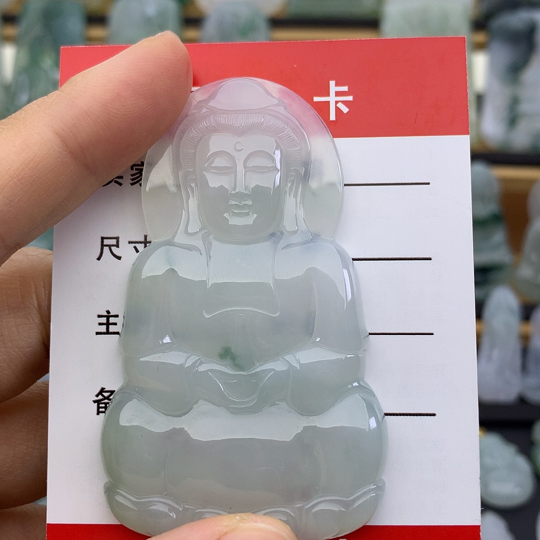 很***得翡翠未镶嵌颈饰观音