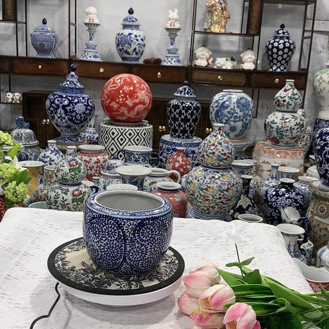 【闪购商品】摆件小花缸瓷器摆件10.10……………………