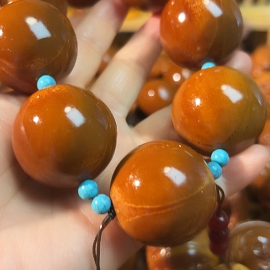 笑***5手串/手链橄榄核光珠手持一套