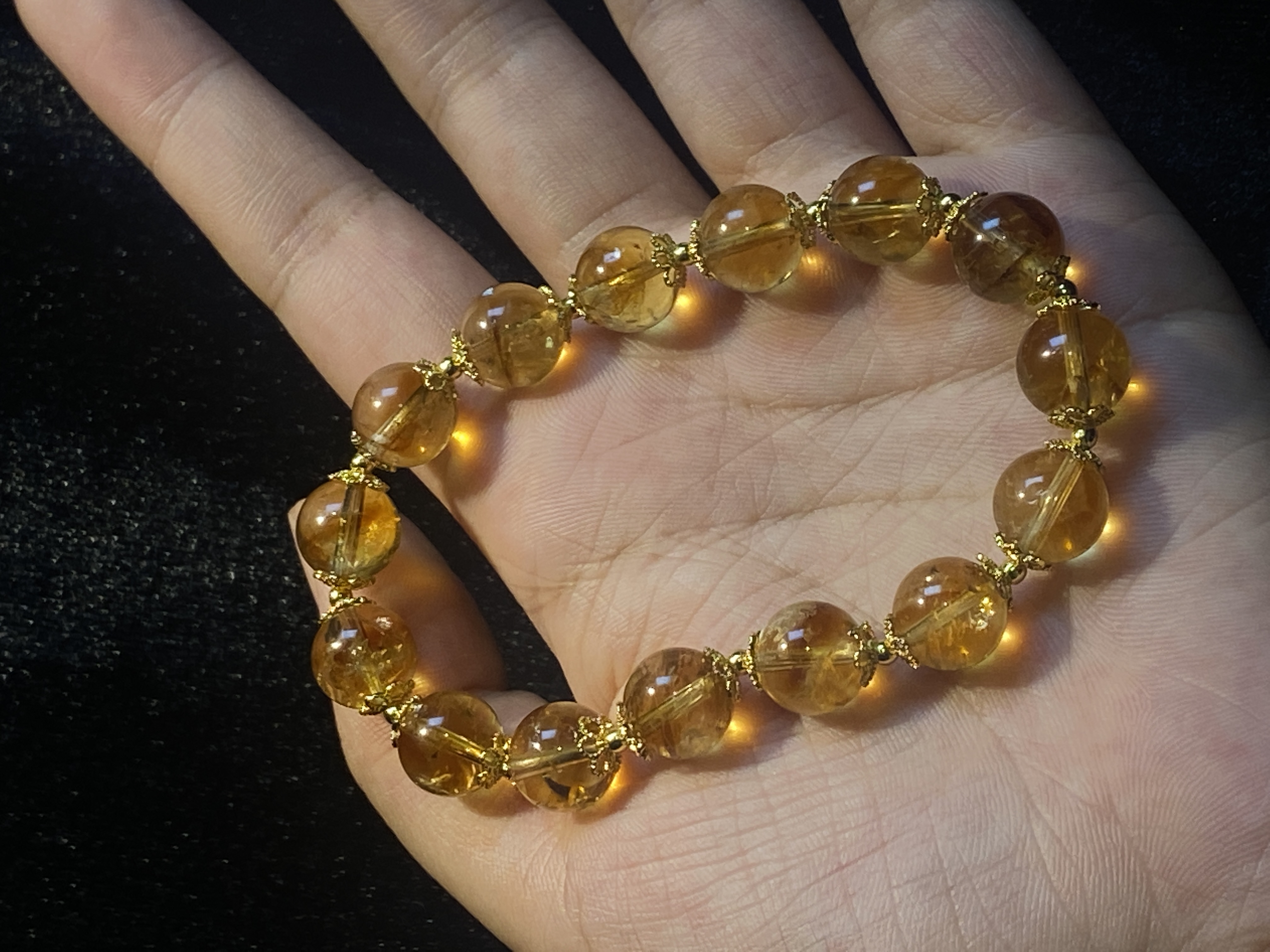 【黄金万两】招财黄水晶手链黄塔晶手串黄色