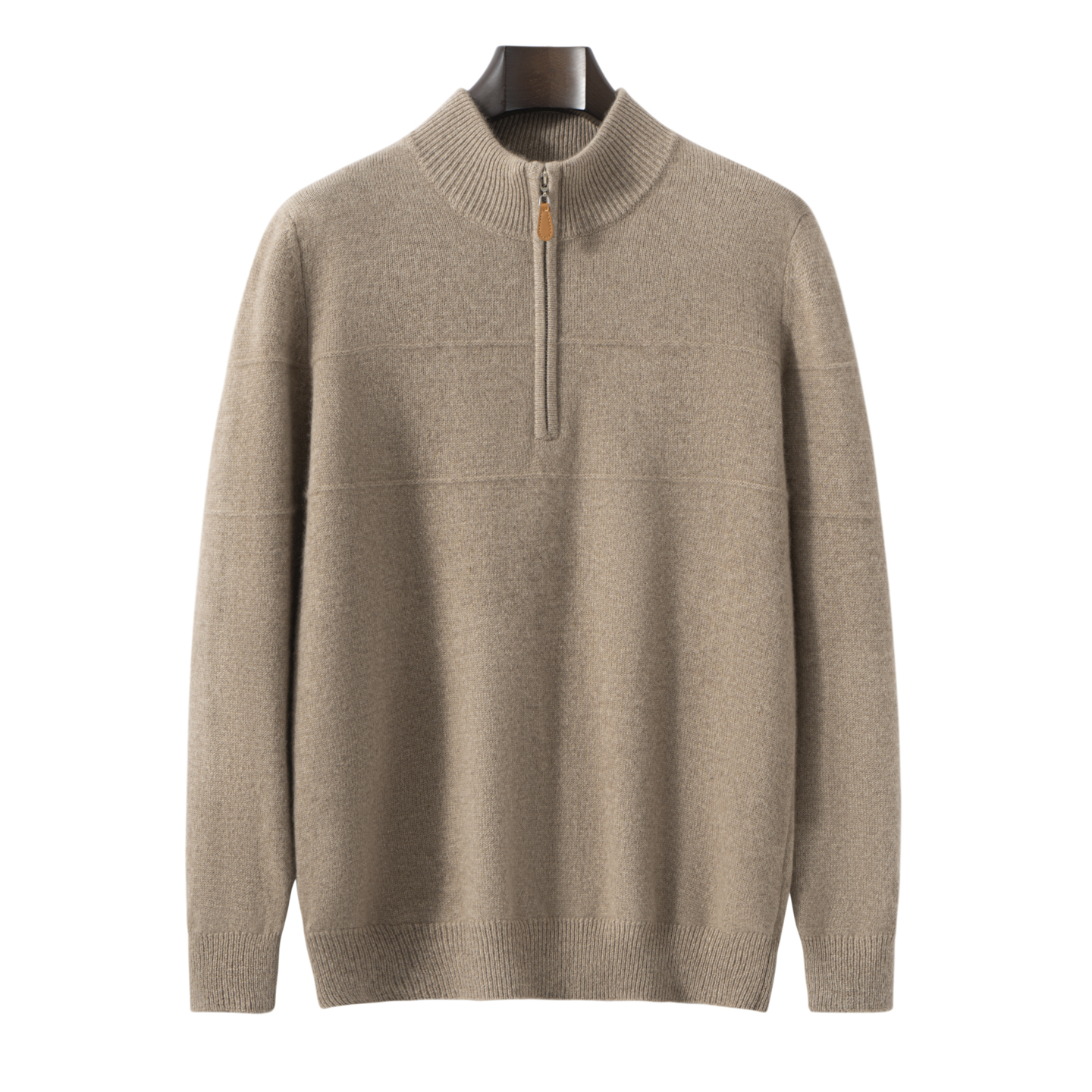 【不议价】100%山羊绒男士7针加厚款半高领半拉链休闲长袖羊绒套衫