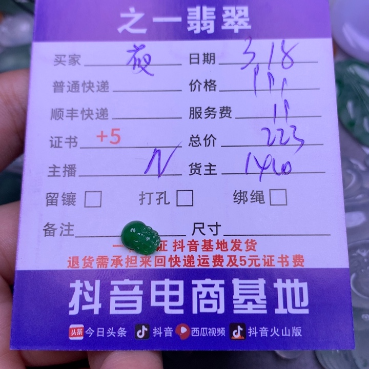 翡翠未镶嵌颈饰夜****星