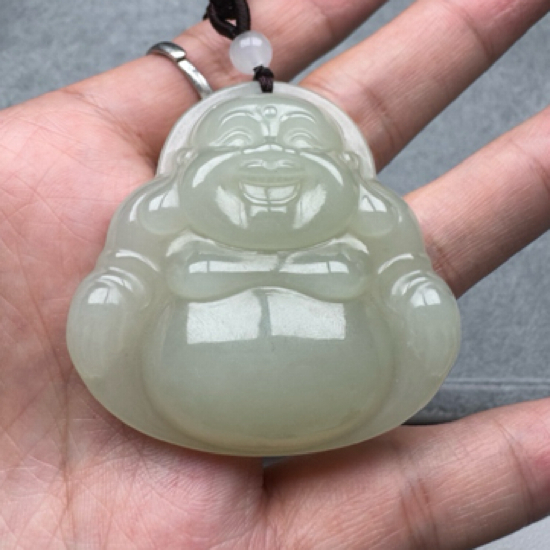 天然和田玉大佛公吊坠