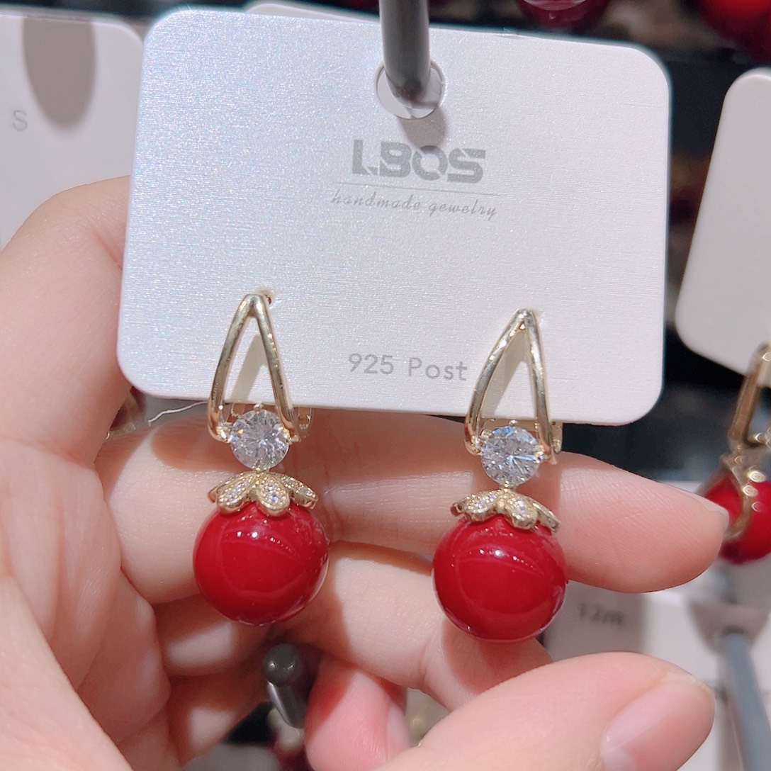 锆石纯铜合金耳环