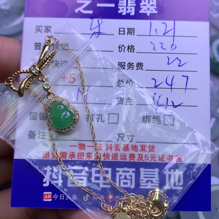 翡翠颈饰银S925镶嵌乐**杨