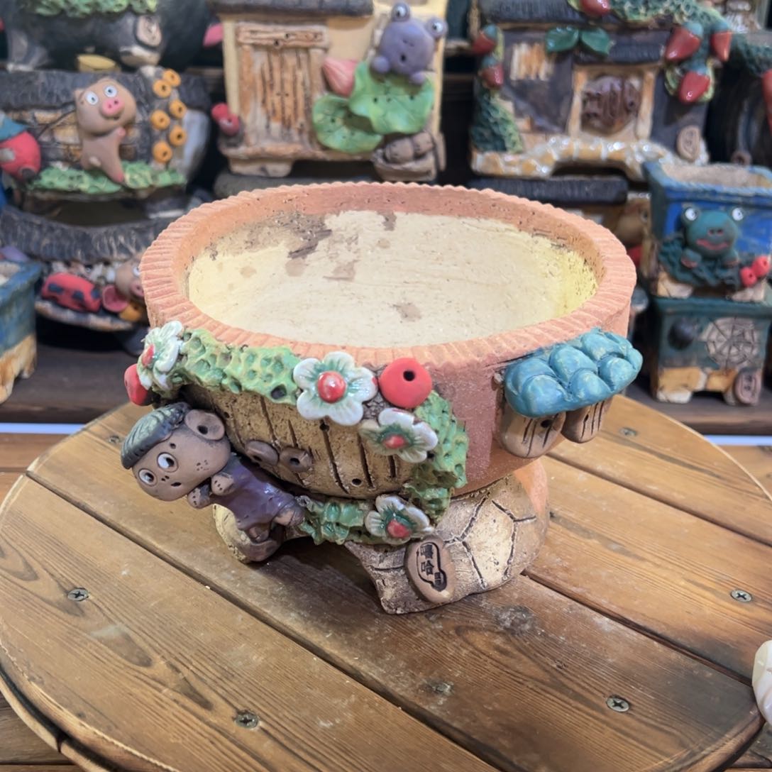 红陶嘻哈多肉花盆