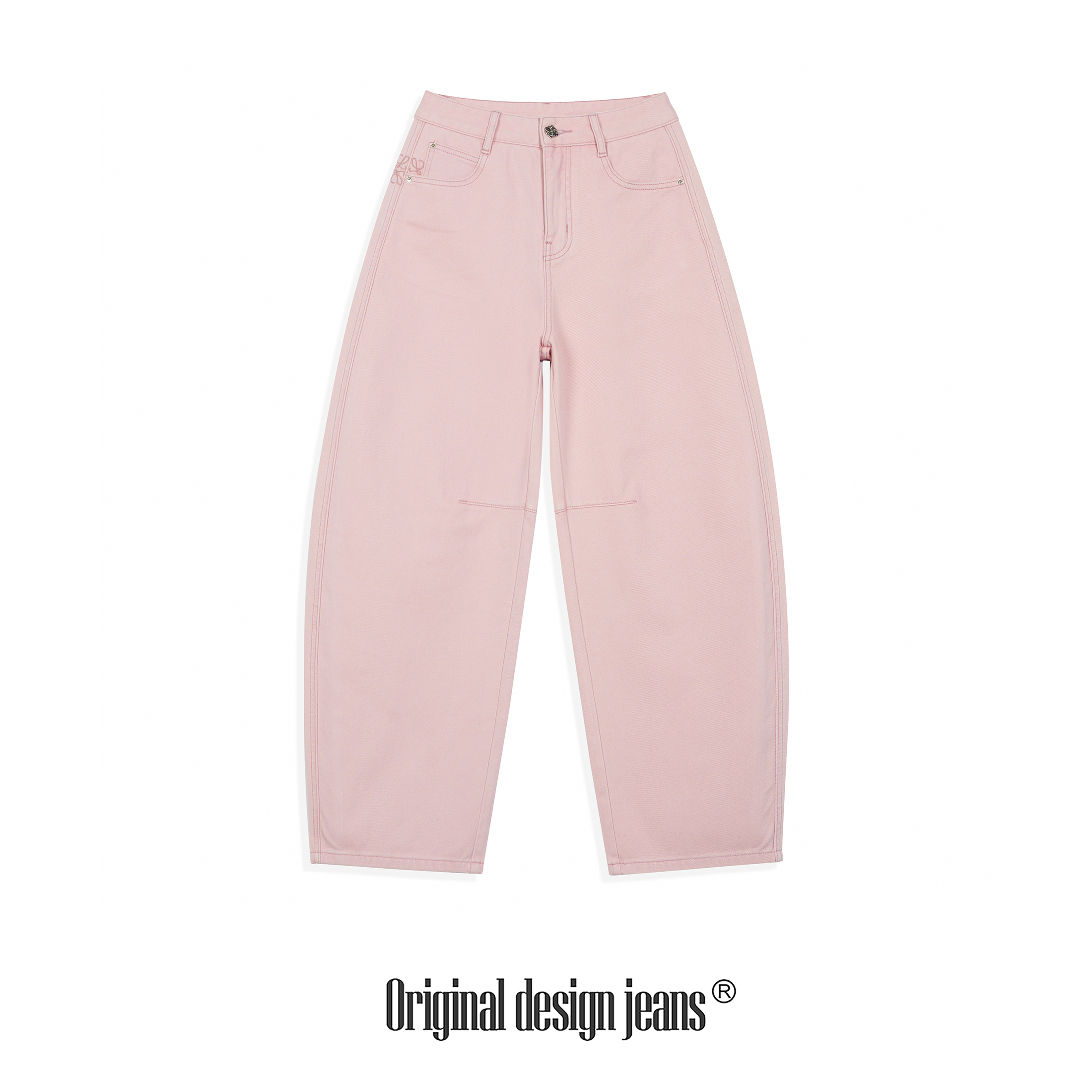 柯比琳2025秋季新款"罗*威“高腰遮肉显瘦莱赛尔垂感弯刀牛仔裤