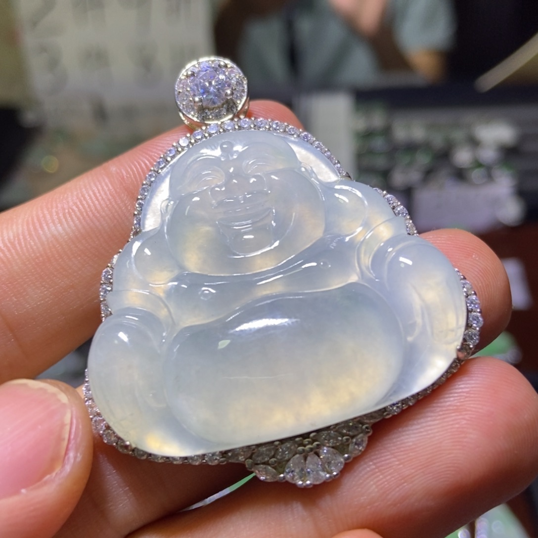 颈饰银S925镶嵌翡翠