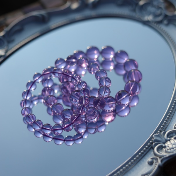 [玻利维亚紫水-天空之境双A级净体] 圆珠手串 素款 精致百搭时尚