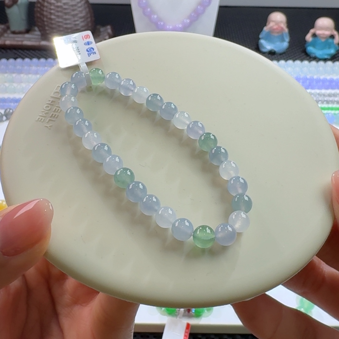 翡翠颈饰未镶嵌鲁****莫兰迪多宝单圈6mm