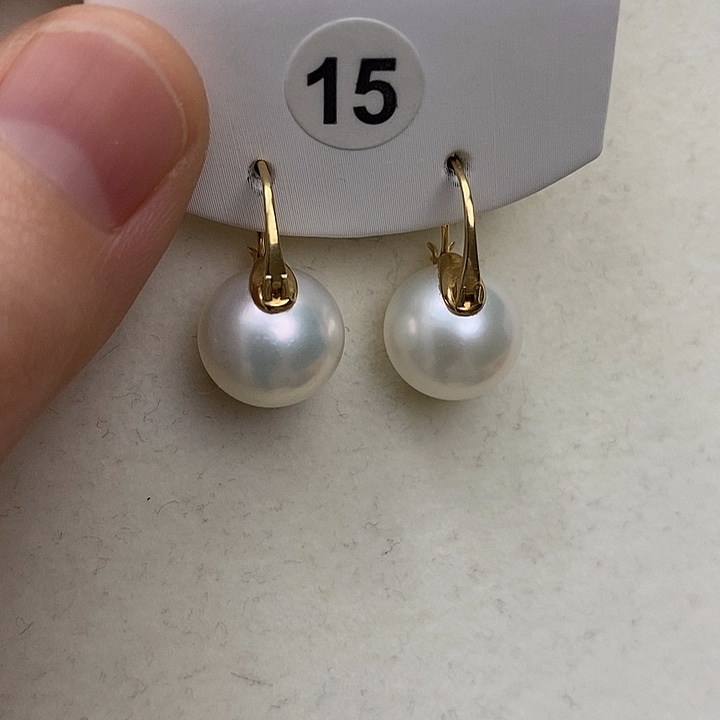淡水珍珠耳饰18K金镶嵌