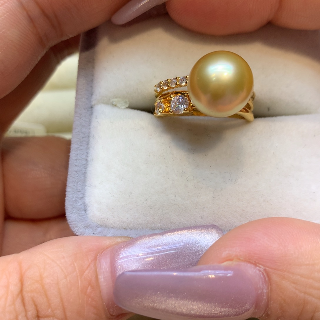 银S925镶嵌戒指海水珍珠