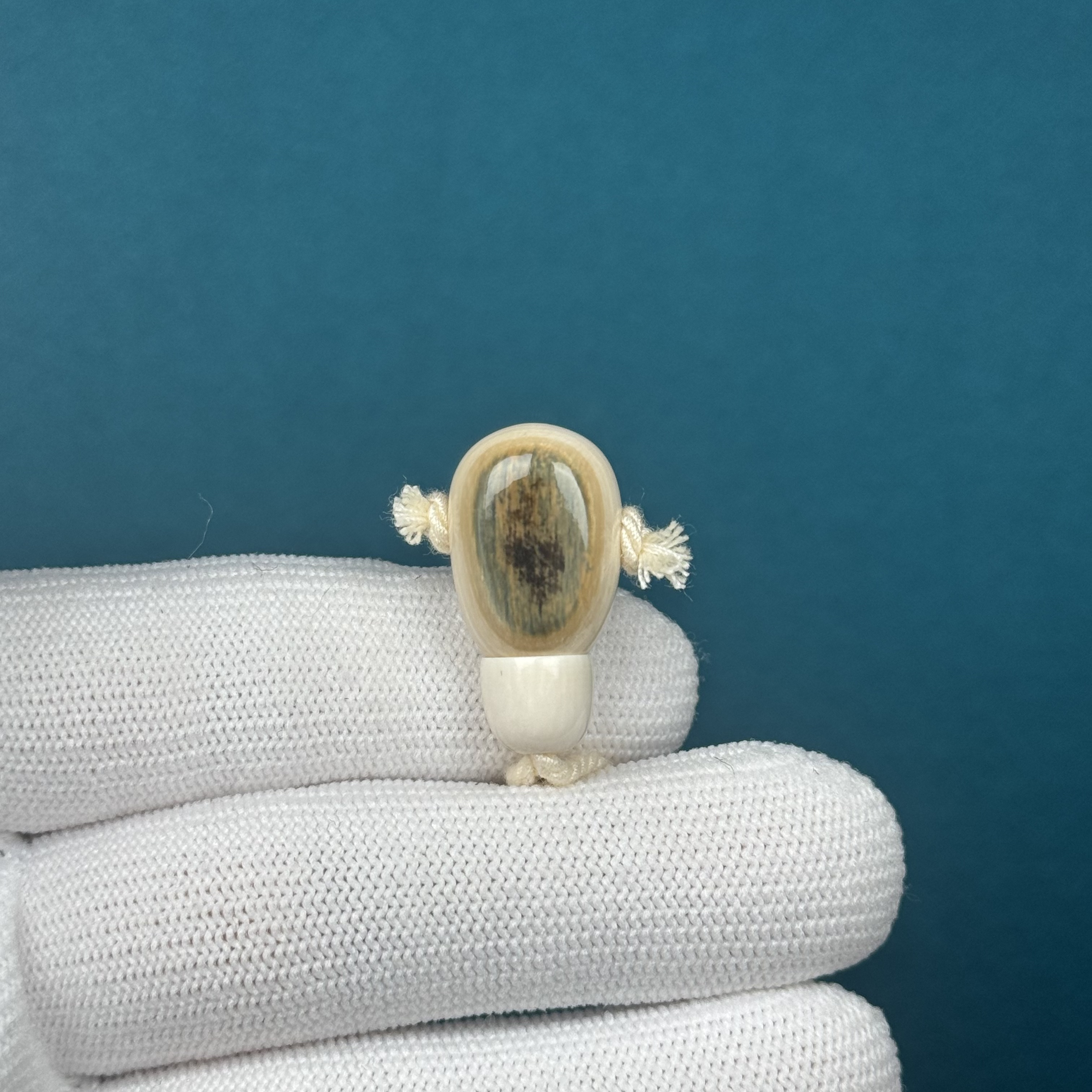 D42-61天然猛犸牙 蓝眼睛三通11.7*27.7mm支持复检假一罚十