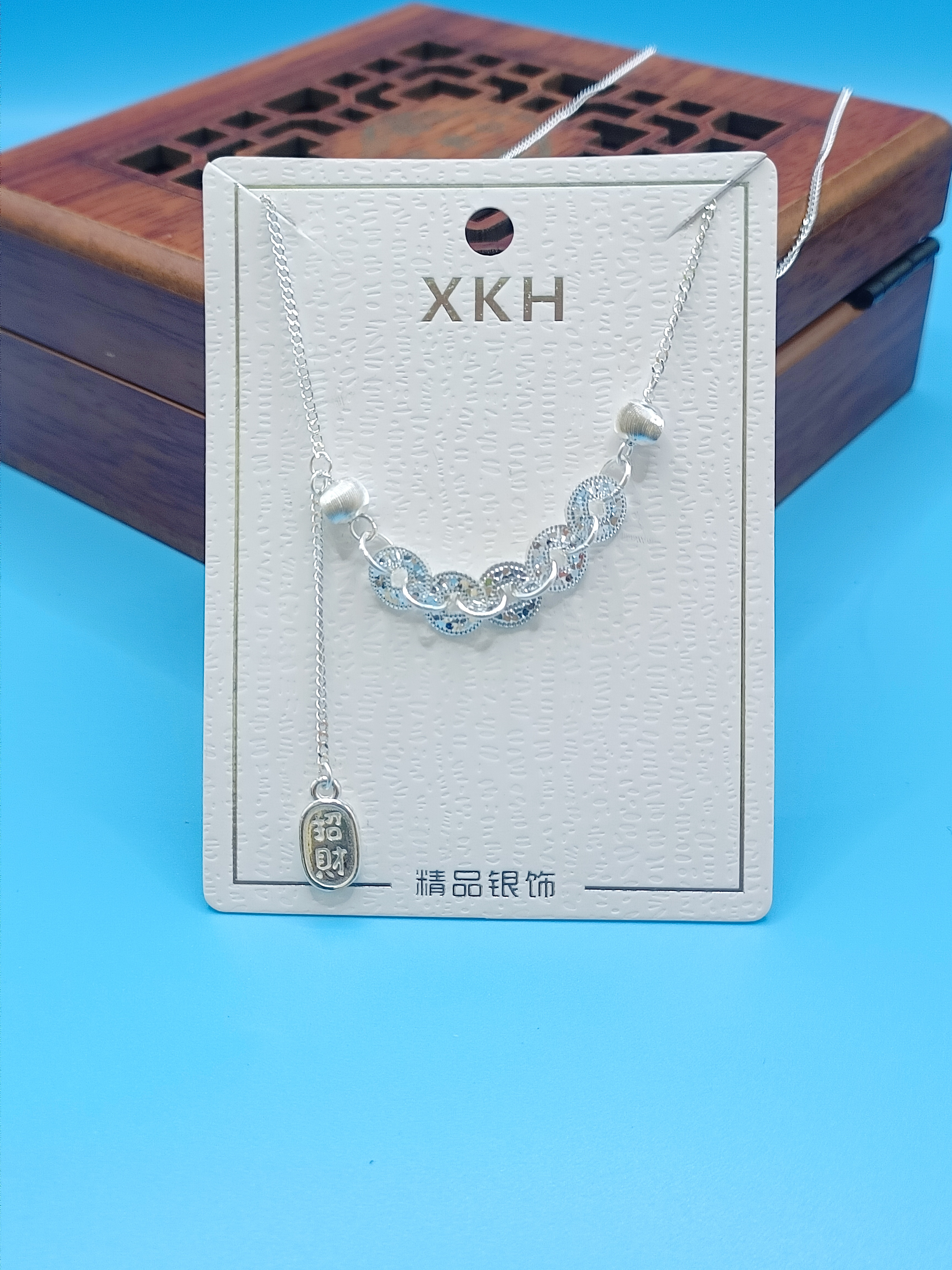 坠链均足银 足银碎冰冰女超闪宫廷民族风锁骨链时尚项链