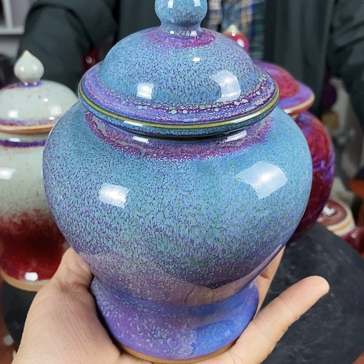 尚峰钧窑作品茶叶罐