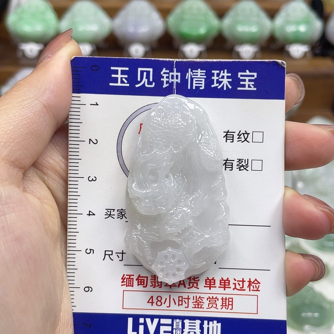 翡翠未镶嵌颈饰龙牌