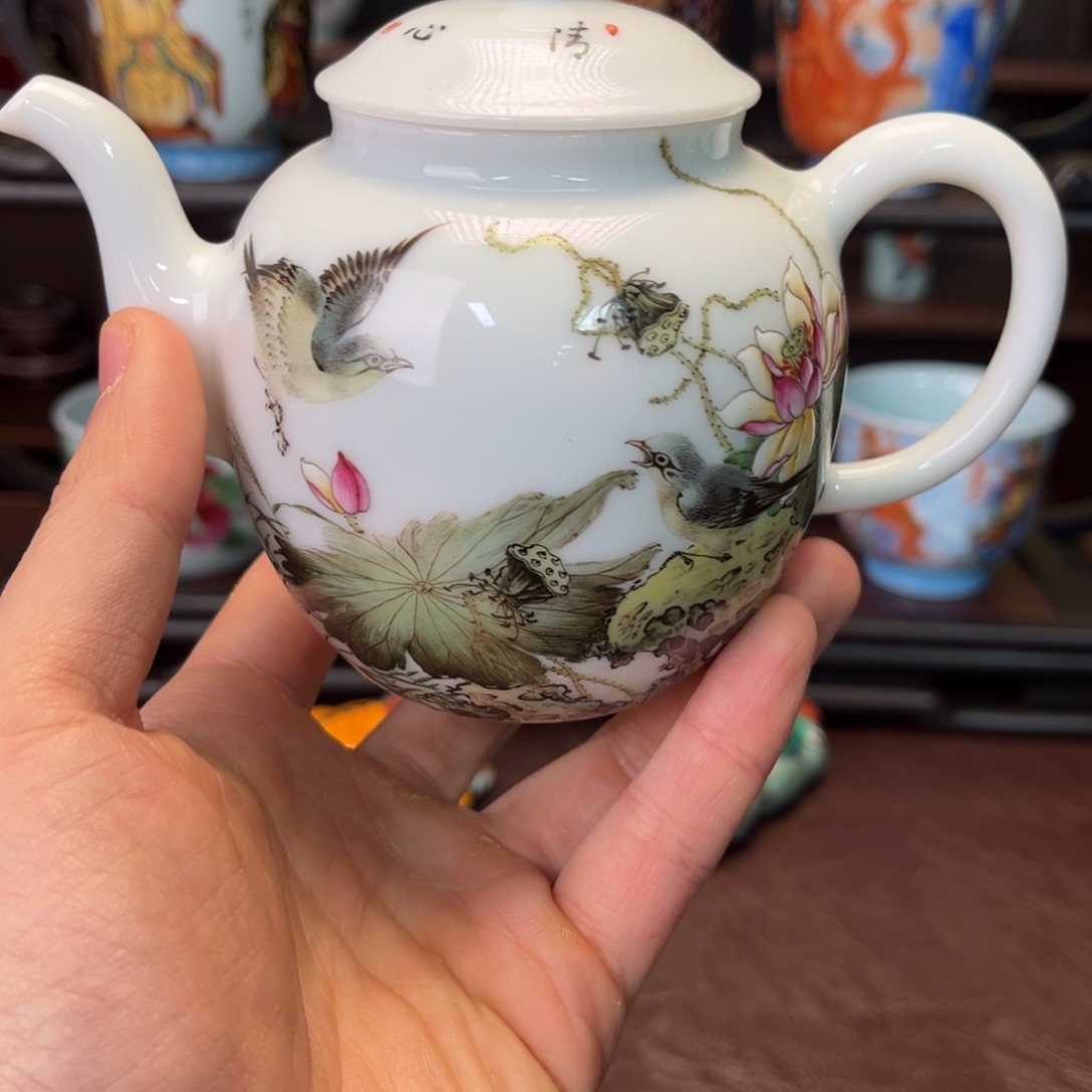 陶杯子景德镇陶东方陶瓷杯子壶盖碗