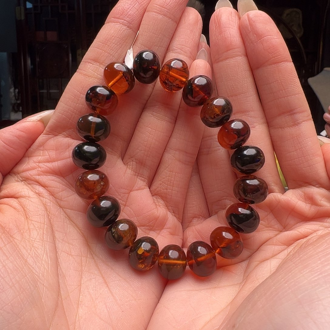 琥珀裸石未镶嵌抚顺琥珀20232-3。12mm