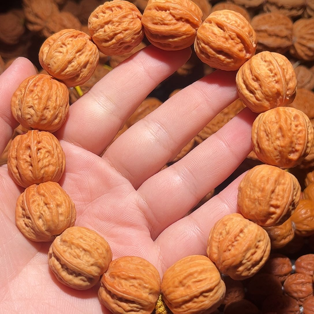 手串文玩核桃八棱白茶22