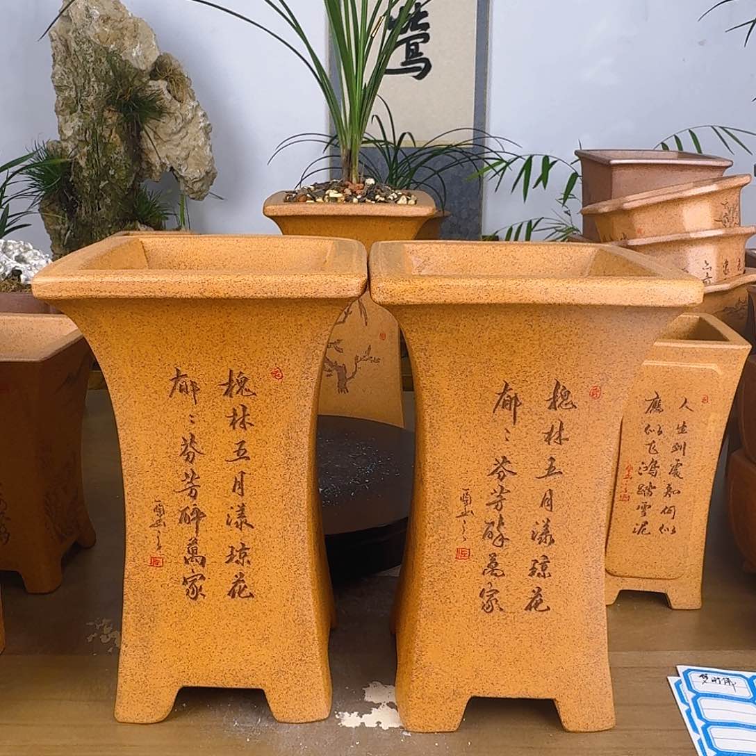 紫砂花盆对*对紫砂花盆2个