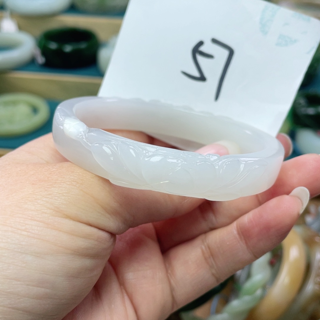 未镶嵌手镯（贵妃镯）和田玉圈口59