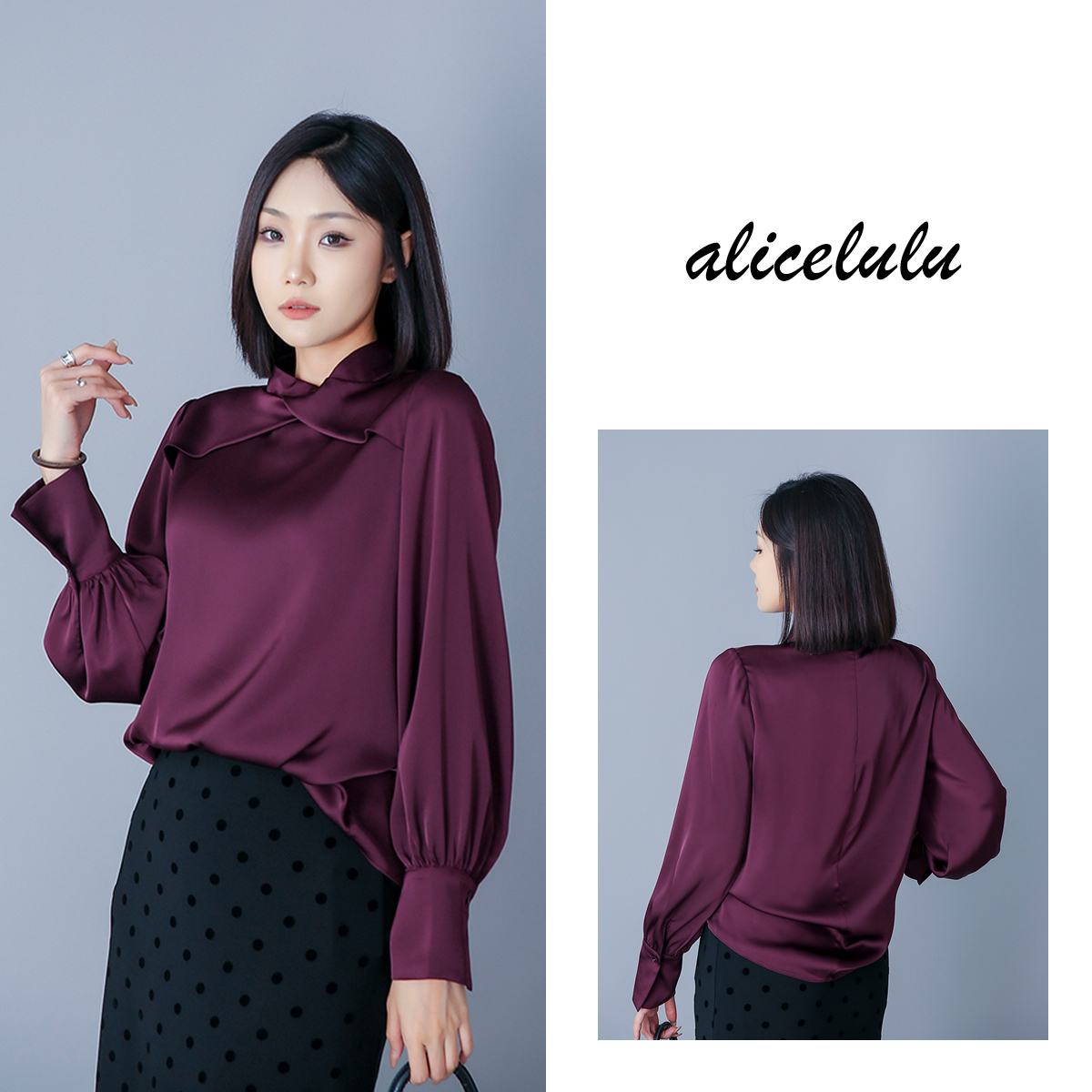 4[alicelulu]“暗夜紫”衬衫别致设计神秘优雅S2139075E