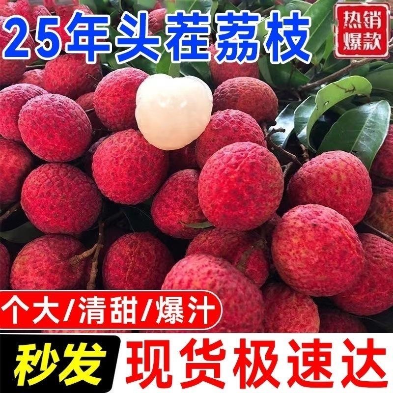 自家果园现摘现卖的怀枝荔枝肉多核小鲜嫩多汁荔枝同城送广东省