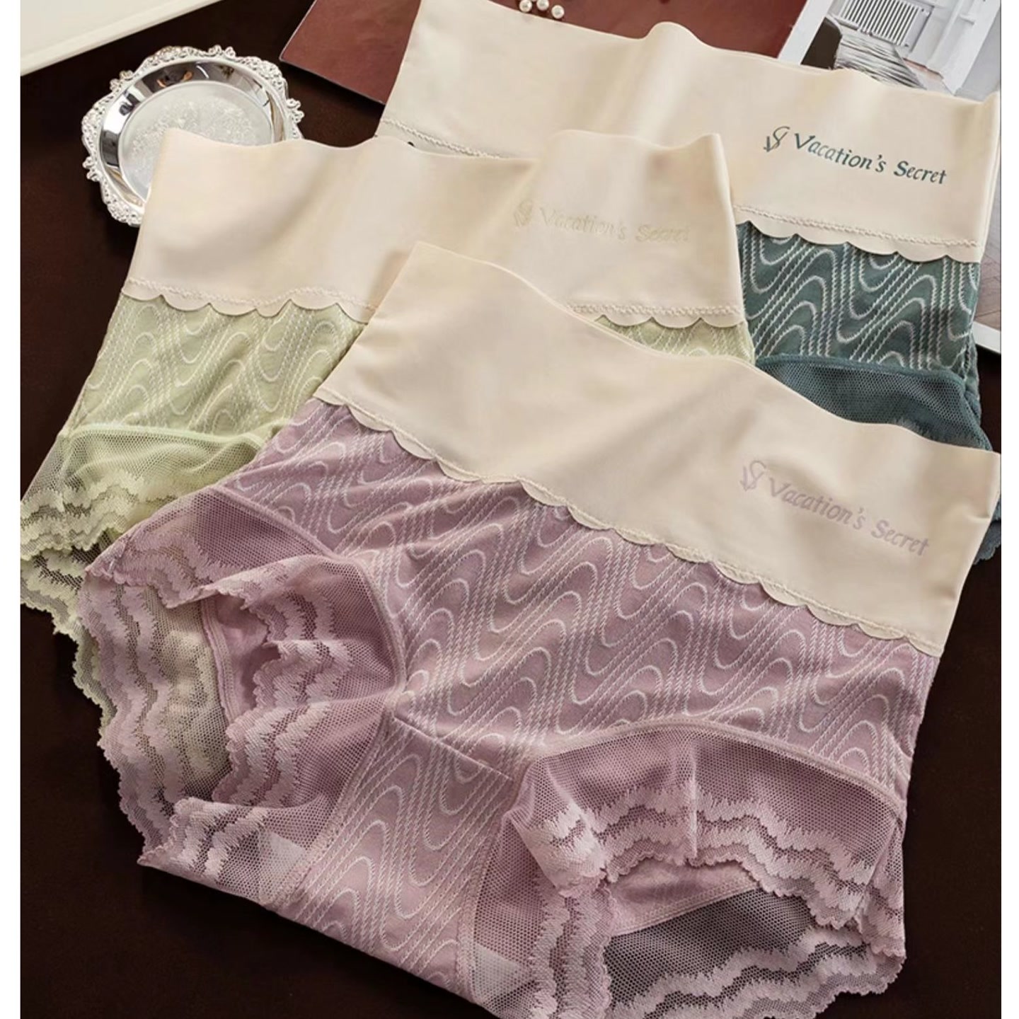 CaltenKirsn高腰蕾丝内裤3609