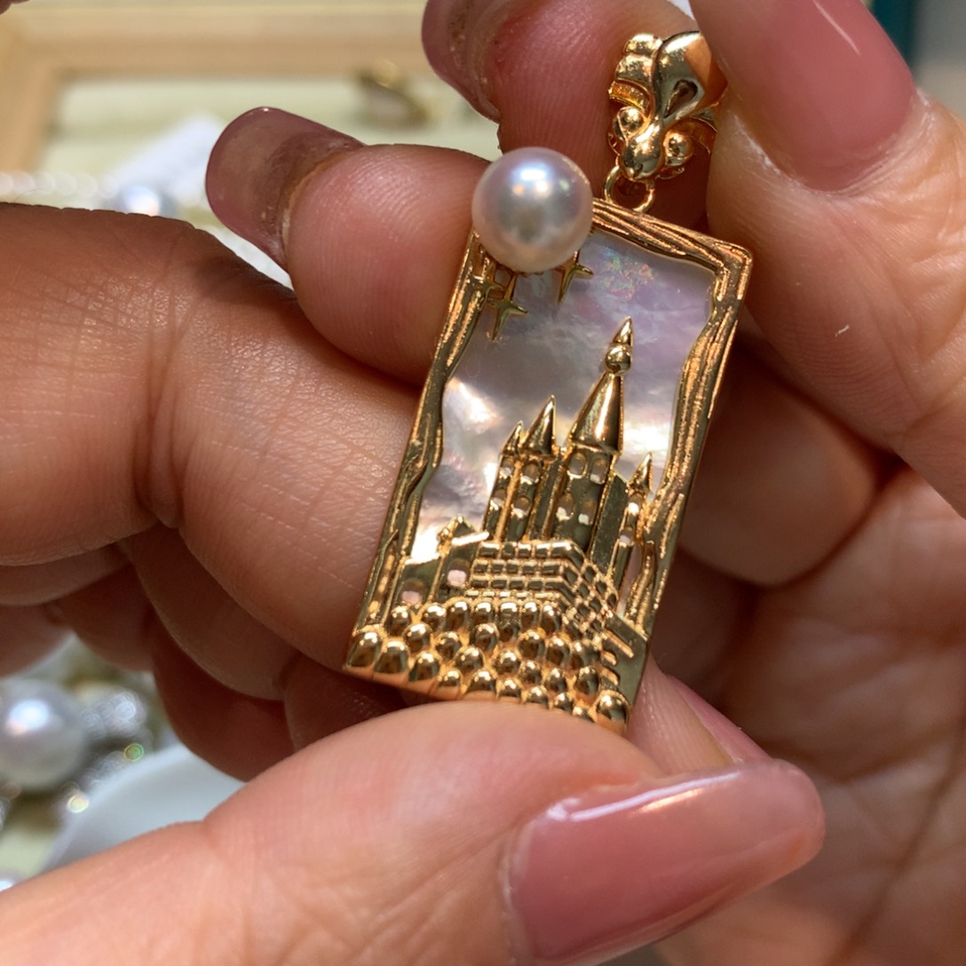 海水珍珠颈饰银S925镶嵌