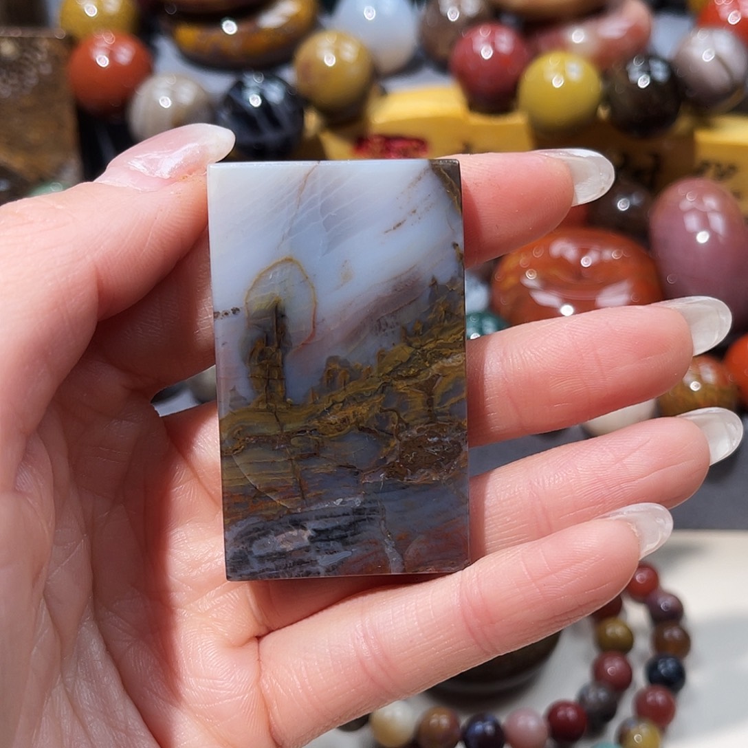 三***雨硅化玉未镶嵌天然北票硅化玉吊坠