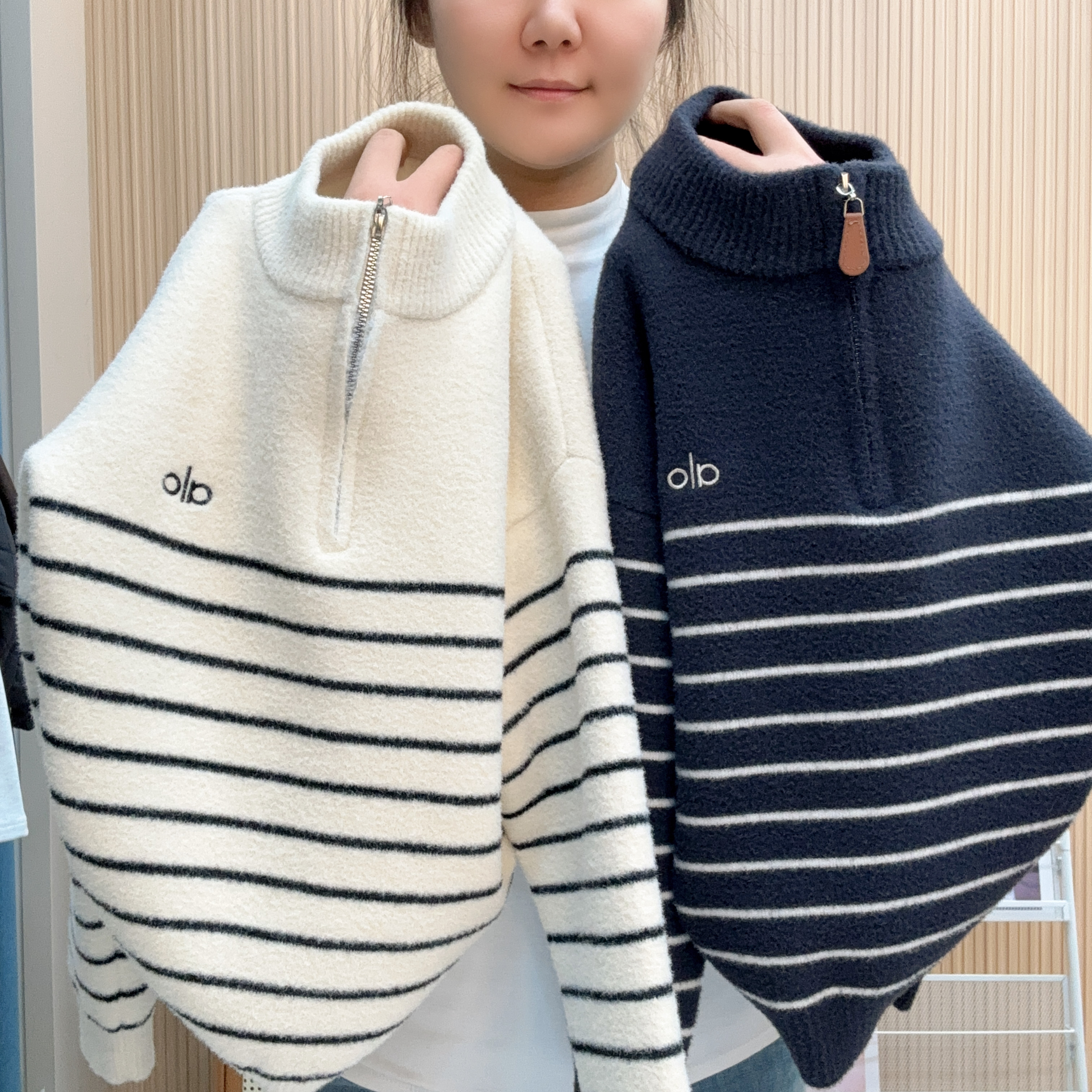 【加绒不起球】韩国绒一体绒半高领条纹男童毛衣针织衫中大童打底衫