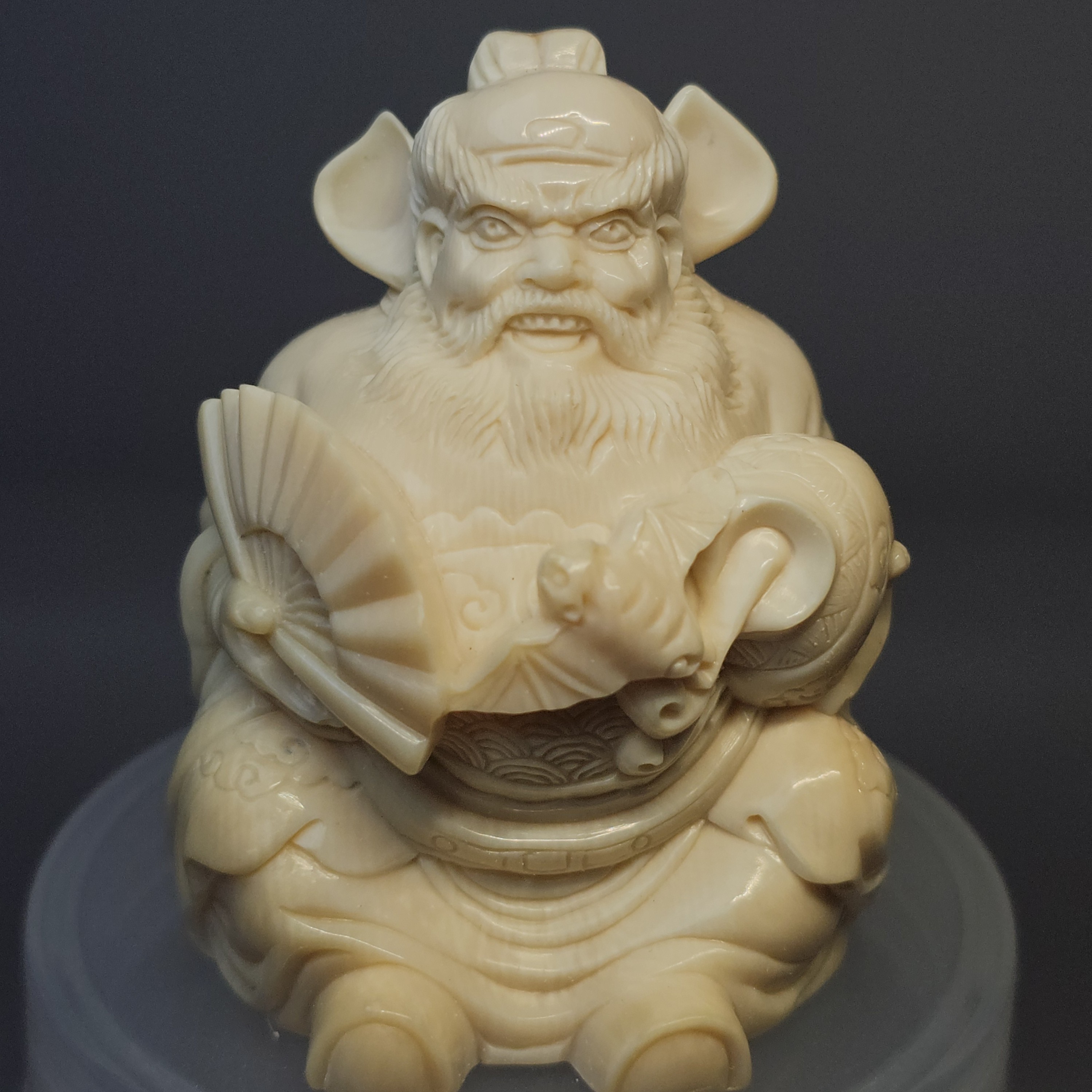 天然猛犸牙手工钟馗手把件摆件