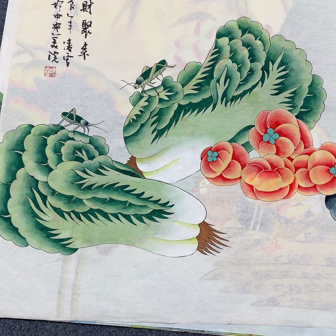 国画宝***北尺寸70X70手绘作品